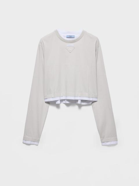 Prada Long-sleeved jersey T-shirt