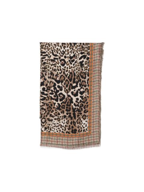 Pierre-Louis Mascia leopard-print diamond-quilted scarf