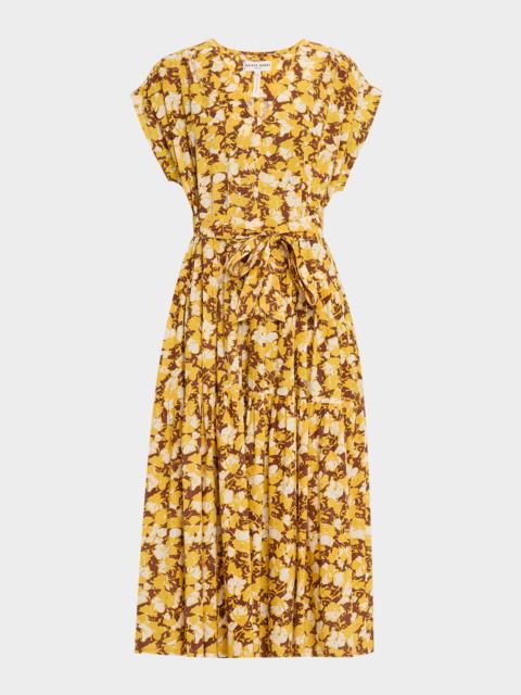 APIECE APART Agathe Tiered Organic Cotton Maxi Dress