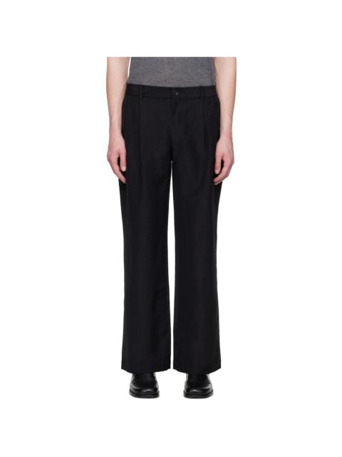 N.Hoolywood Black Tucked Trousers