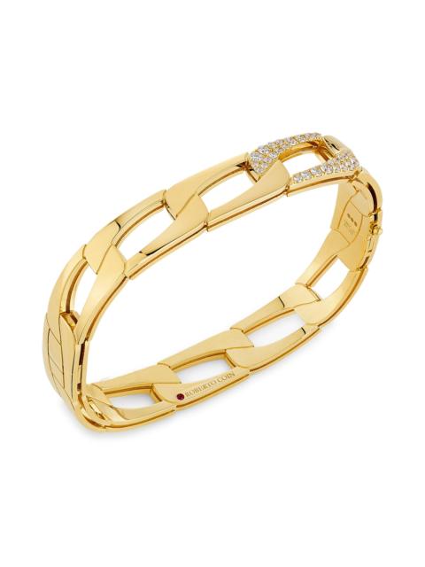 ROBERTO COIN Women's Navarra 18K Yellow Gold & 0.50 TCW Diamond Square Chain Bangle - Yellow Gold