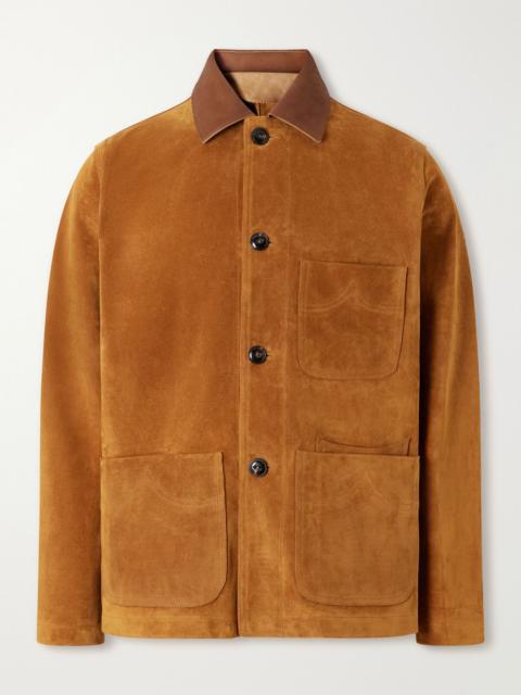 FORTELA Montana Leather-Trimmed Suede Jacket Brown