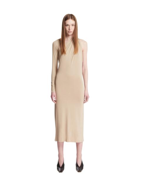 MUGLER Beige One-Shoulder Jersey Dress