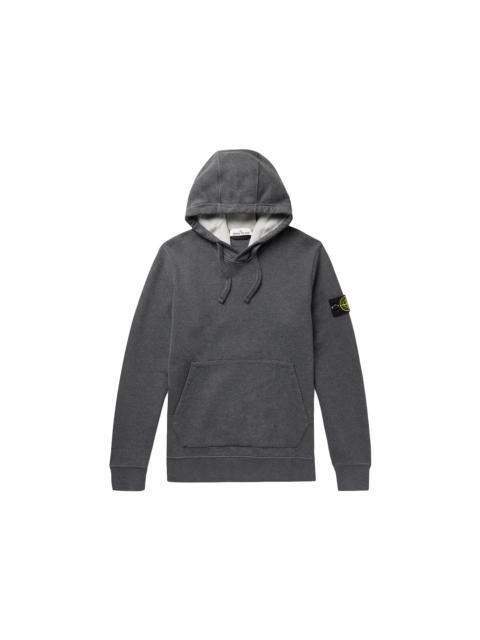 Stone Island Stone Island 64120 Brushed Cotton Fleece Hooded Sweatshirt Dark Gray