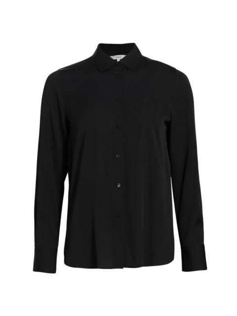 Vince Women's Silk-Blend Slim-Fit Blouse - Black
