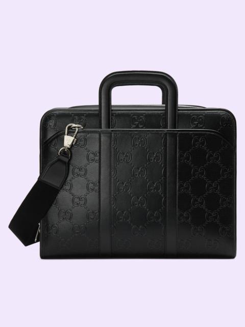 GUCCI GG embossed briefcase