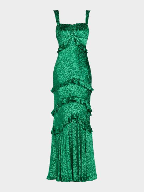 SALONI Chandra Floral Ruffled Gown