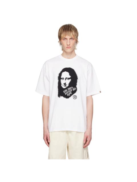 A BATHING APE® White Art Print T-Shirt