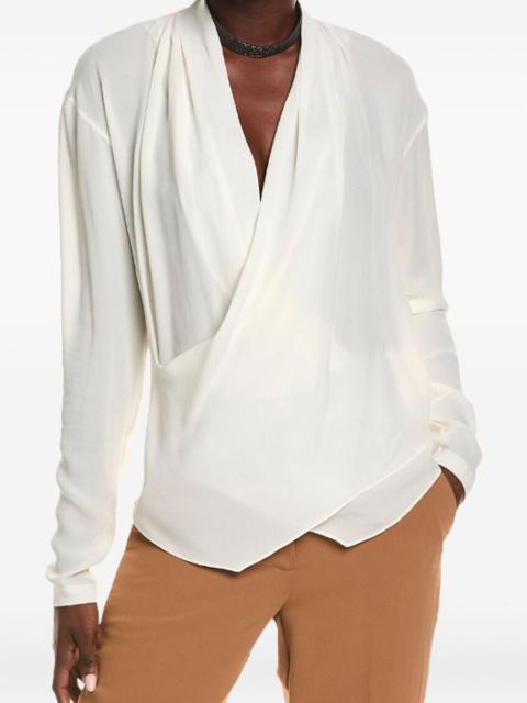 Brunello Cucinelli draped cowl-neck blouse