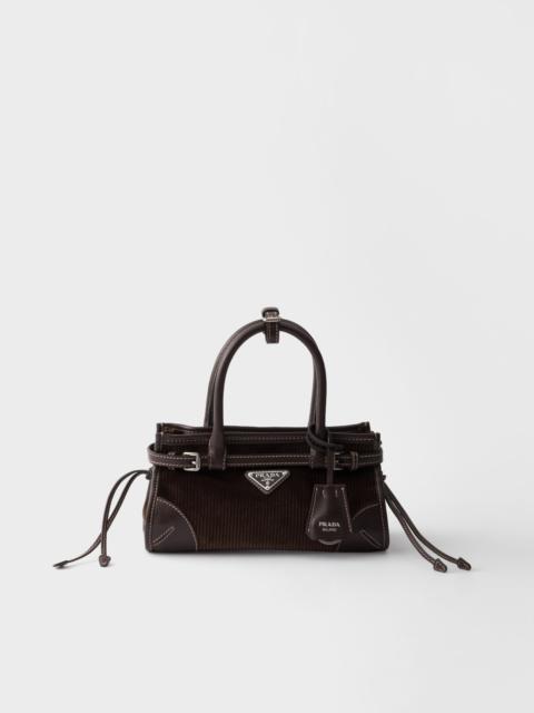 Prada Prada Bonnie small corduroy and leather handbag