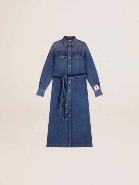 Golden Goose Women's shirt dress in denim with belt