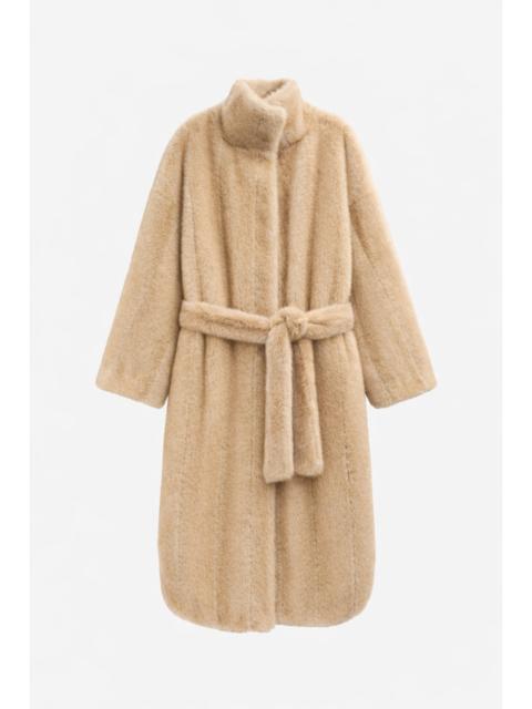 The Frankie Shop Ravello Faux Fur Robe Coat - Beige