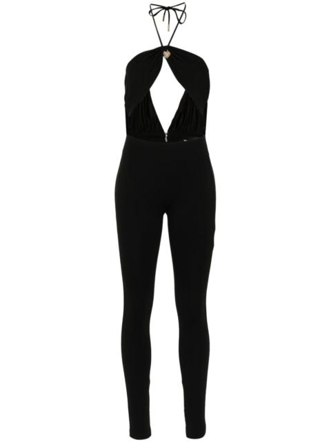 heart-detail halterneck jumpsuit