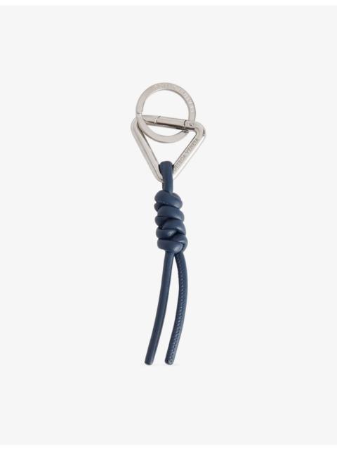 Bottega Veneta Triangle Knot Leather And Metal Keyring