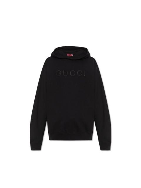 GUCCI GUCCI Black Cotton Hoodie New & Authentic (Men's size:M;)