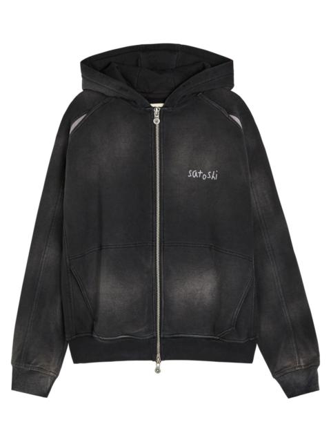 SATOSHI NAKAMOTO Satoshi Nakamoto Hooded Logo-embroidered Cotton Sweatshirt