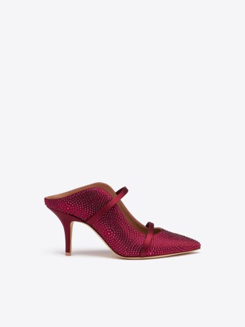 MALONE SOULIERS Maureen 70 Burgundy Satin Mules