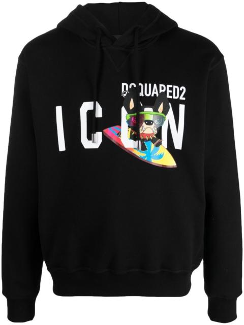 DSQUARED2 logo-print drawstring hoodie