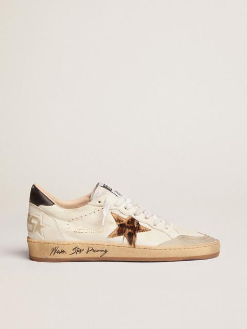 Golden Goose Ball Star sneakers with leopard-print pony skin star and black leather heel tab