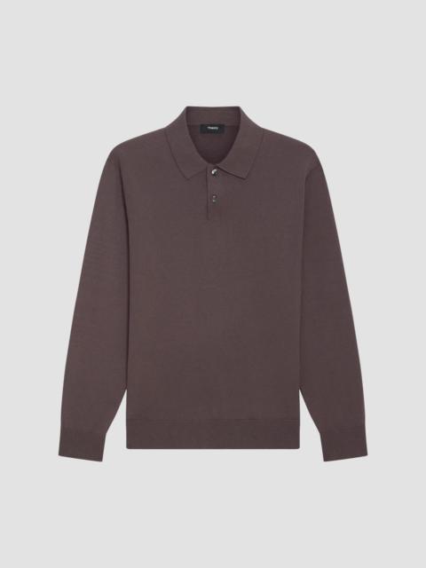 Theory Men's Goris Lightweight Knit Polo Sweater - Classic Brown