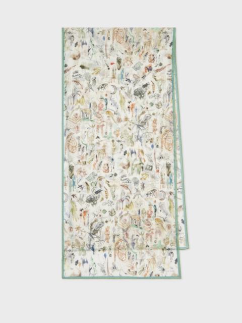 Paul Smith Ecru 'Little Beasts' Scarf