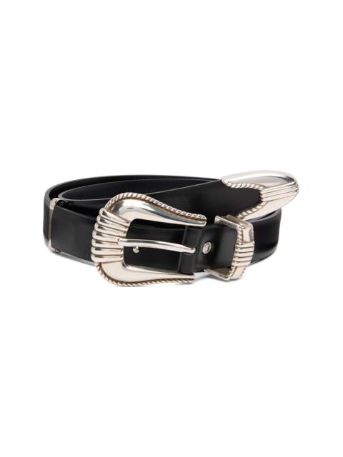 TOGA PULLA Black Single Buckle Belt