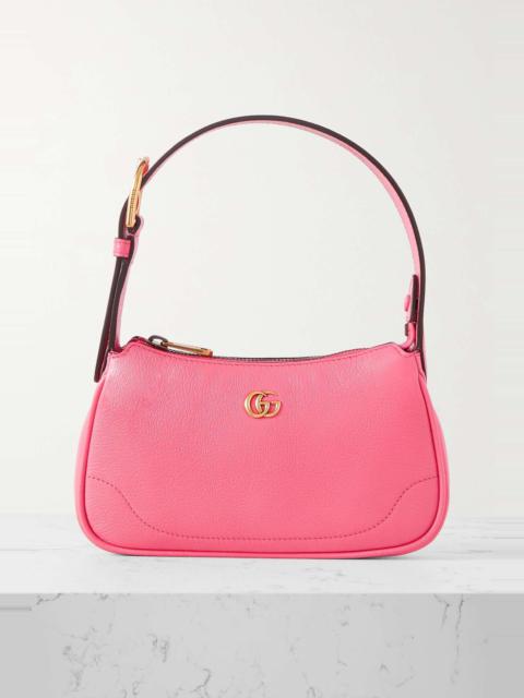 GUCCI Aphrodite embellished textured-leather shoulder bag