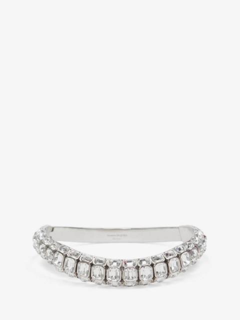 Alexander McQueen Women's Jewelled Choker in Antique Silver