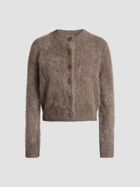 LISA YANG Women's Azalea Brushed Cashmere Cardigan - Truffle Brushed