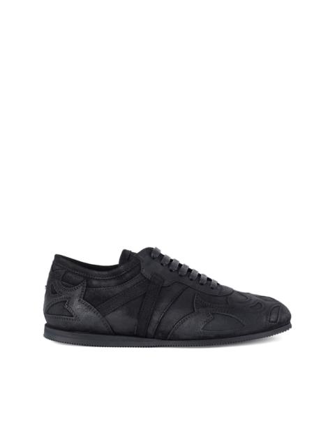 Ann Demeulemeester leather flame-pattern sneakers