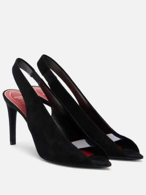 Valentino Révélé suede peep-toe pumps