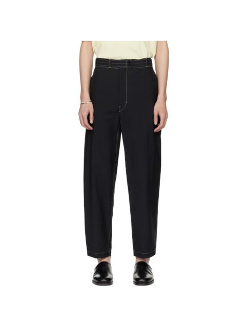 Lemaire contrast-stitching belted trousers