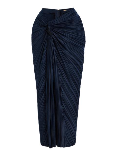 Cult Gaia Sonoma Plisse Maxi Skirt blue