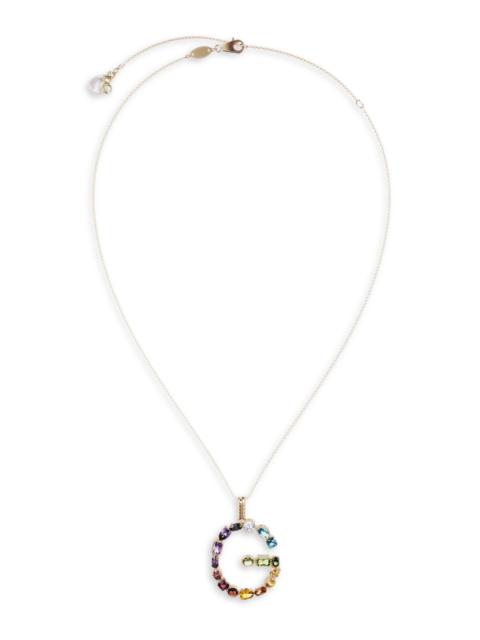 Dolce & Gabbana Women's Rainbow Alphabet 18K Gold & Gemstone Initial Pendant Necklace - G