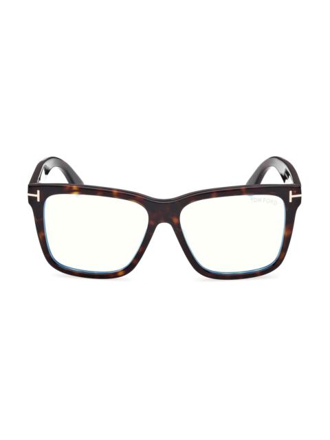 TOM FORD Women's 54MM Square Optical Eyeglasses - Classic Dark Havana