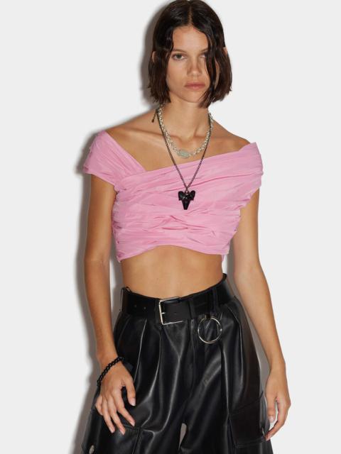 DSQUARED2 RUFFLED CROP TOP