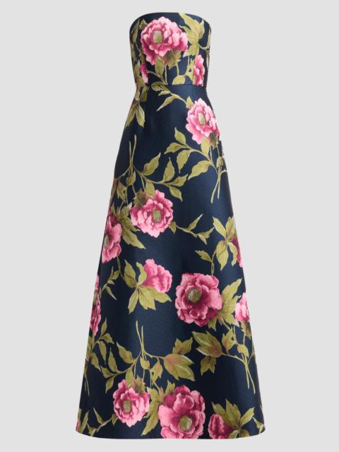 CAROLINA HERRERA Women's Floral Strapless A-Line Gown - Midnight Multi