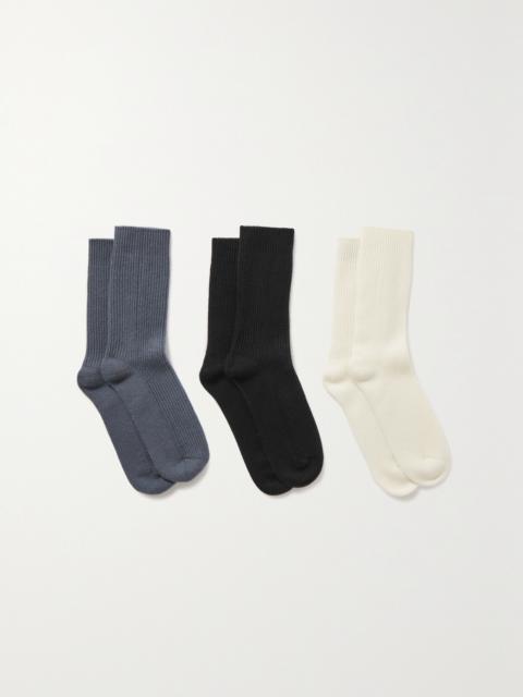 arch4 Set Of Three Lucia Ribbed Cashmere Socks