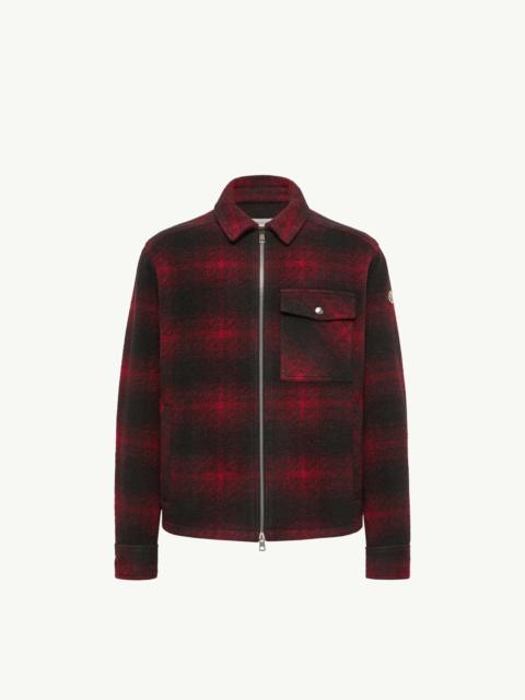 Moncler Check Jersey Zip-up Shirt