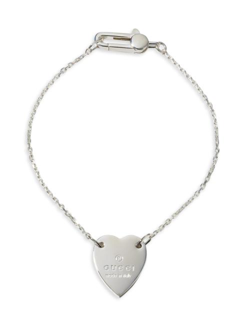 GUCCI Women's Heart Charm Sterling Silver Bracelet - Silver