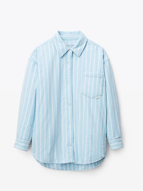 Alexander Wang PADDED SHIRT JACKET IN STRIPED COTTON