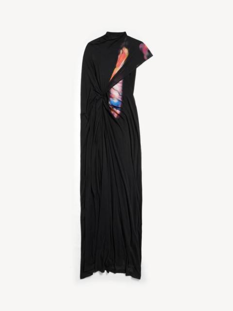 BALENCIAGA Women's Stained Glass Drape Cape Dress in Black