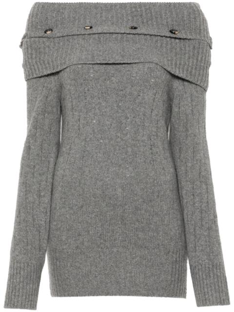 rokh multi-button off-shoulder top