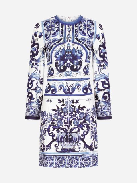 Dolce & Gabbana Short majolica-print organzine dress