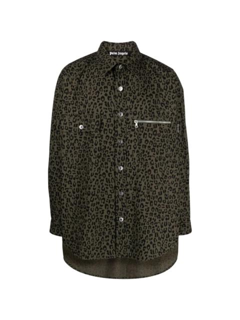 leopard-print cotton shirt