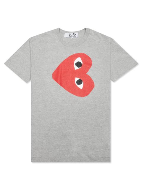 Comme des Garçons PLAY Grey Horizontal Heart T-Shirt