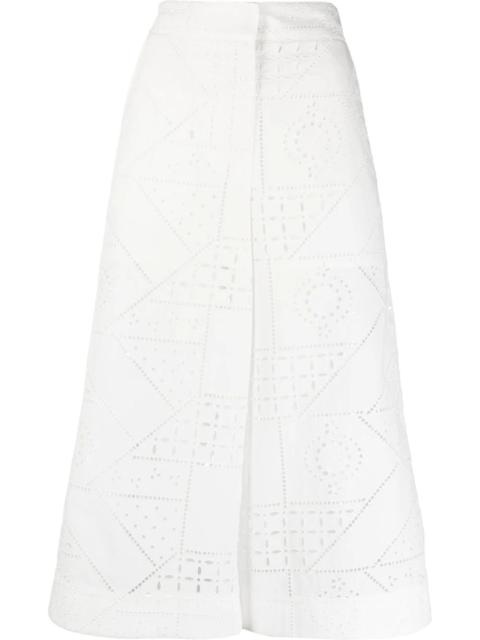 MSGM embroidered cotton-blend culottes