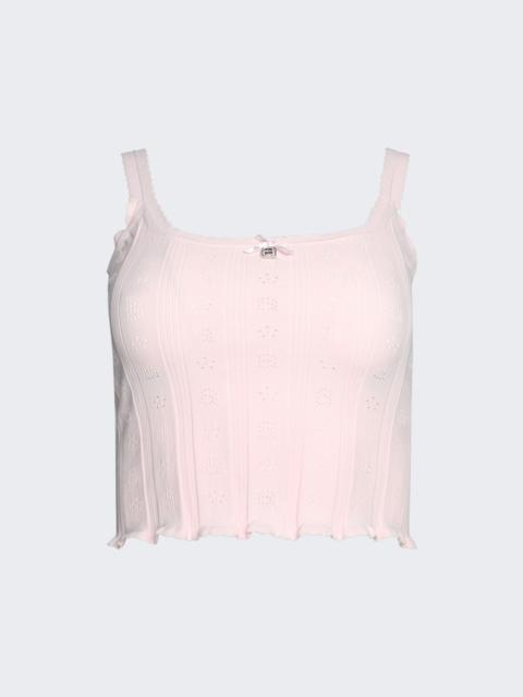 alexanderwang.t Logo Pointelle Cami Tank Cradle Pink