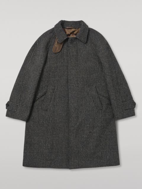 Johnstons of Elgin Balmacaan Coat | Indigo & Lichen Glen Urquhart Check