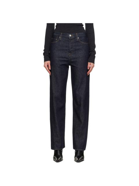 TOTEME Navy Twisted Seam Full Length Jeans